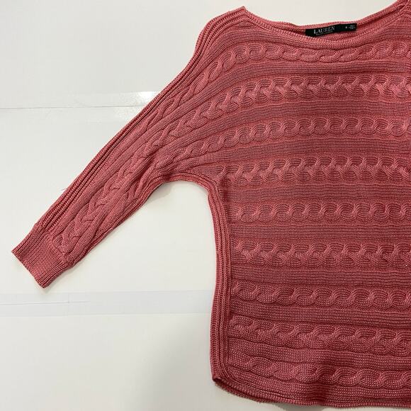 Lauren Ralph Lauren Sweater Cable Knit 3/4 Sleeves Size Small - Picture 4 of 9
